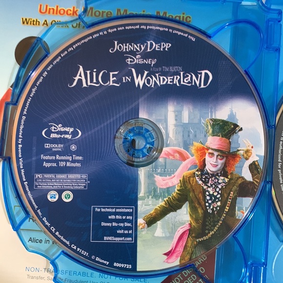 Alice in Wonderland 3 Disc set Blu Ray, DVD and Digital Copy - Picture 5 of 6